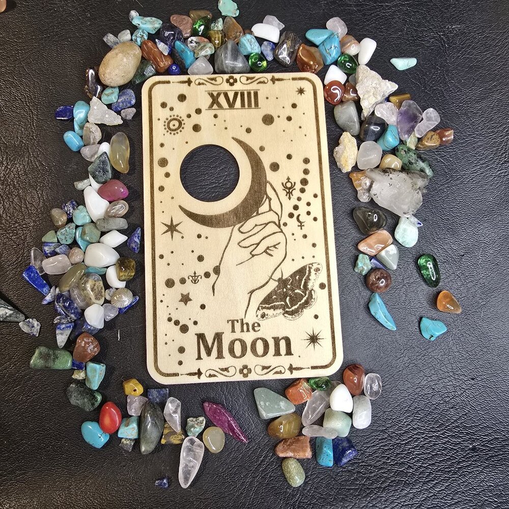 The Moon Tarot Card Crystal Sphere Stand Holder